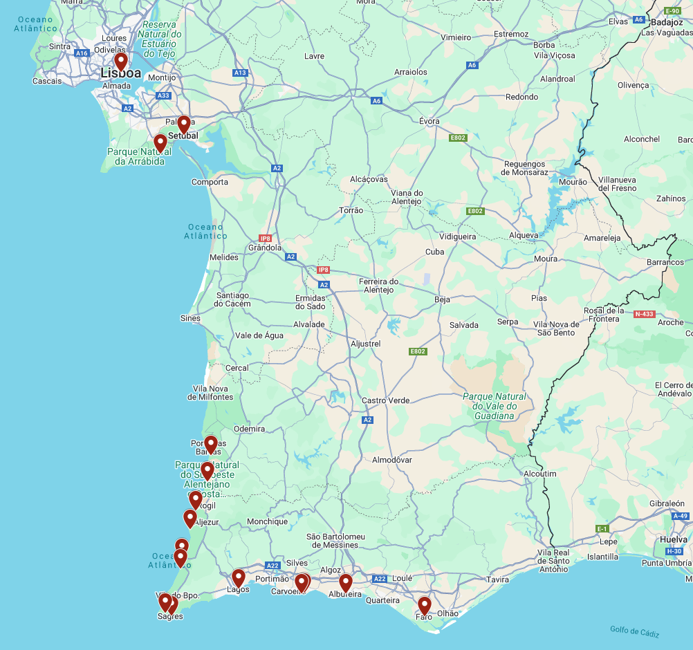 Mapa do itinerário de BEACH ROUTE