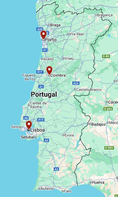 Mapa do itinerário de